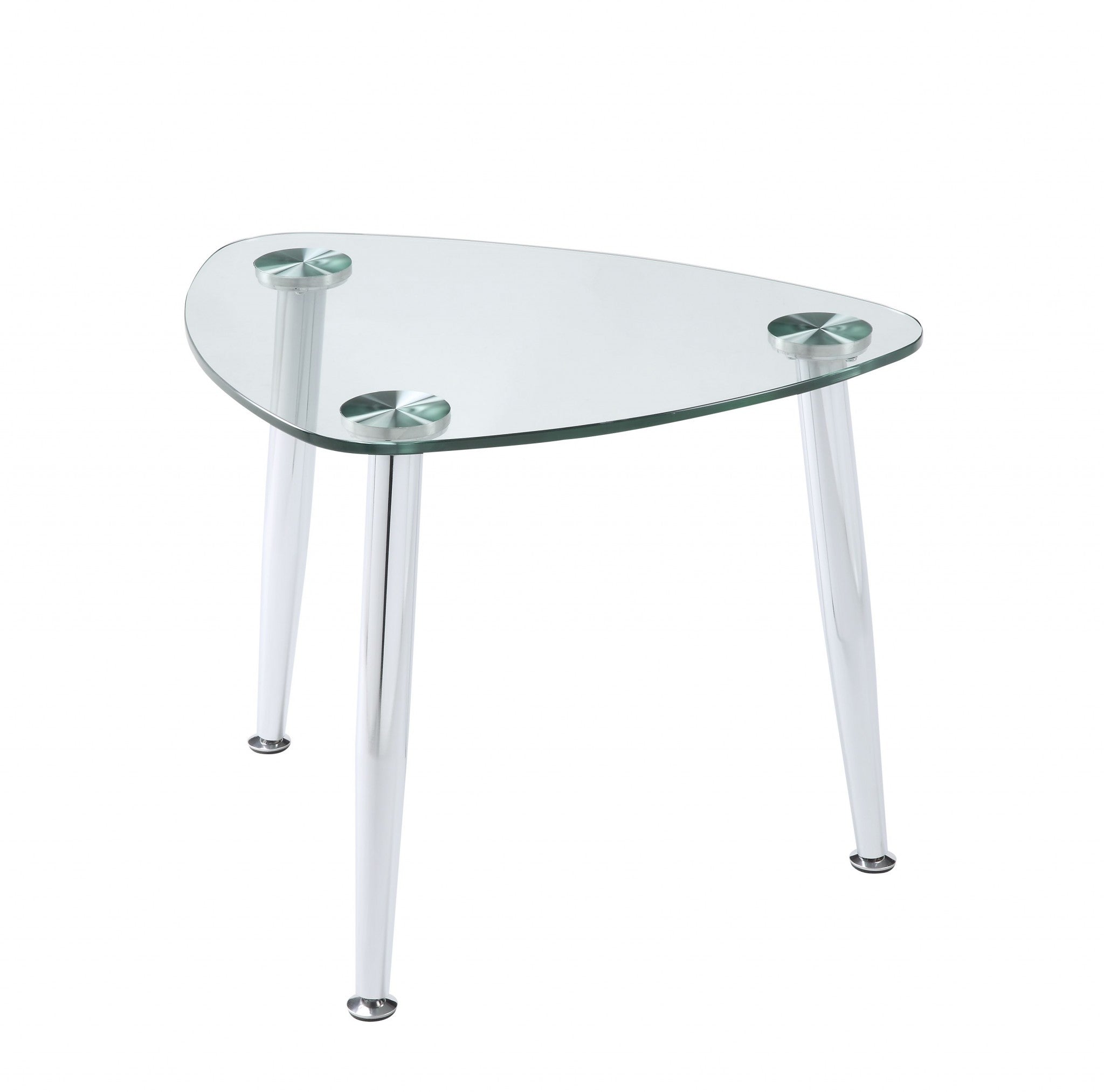  Chrome And Clear Glass End Table By Homeroots 