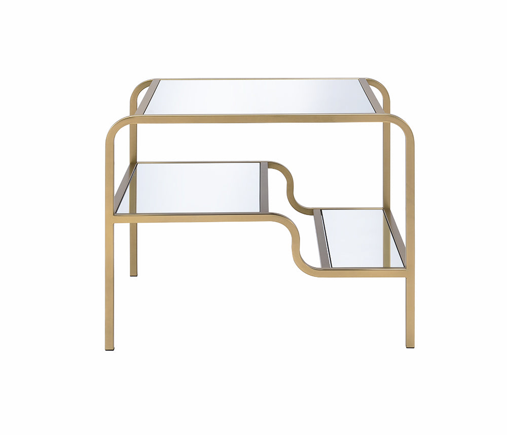  Gold And Clear Glass End Table By Homeroots 