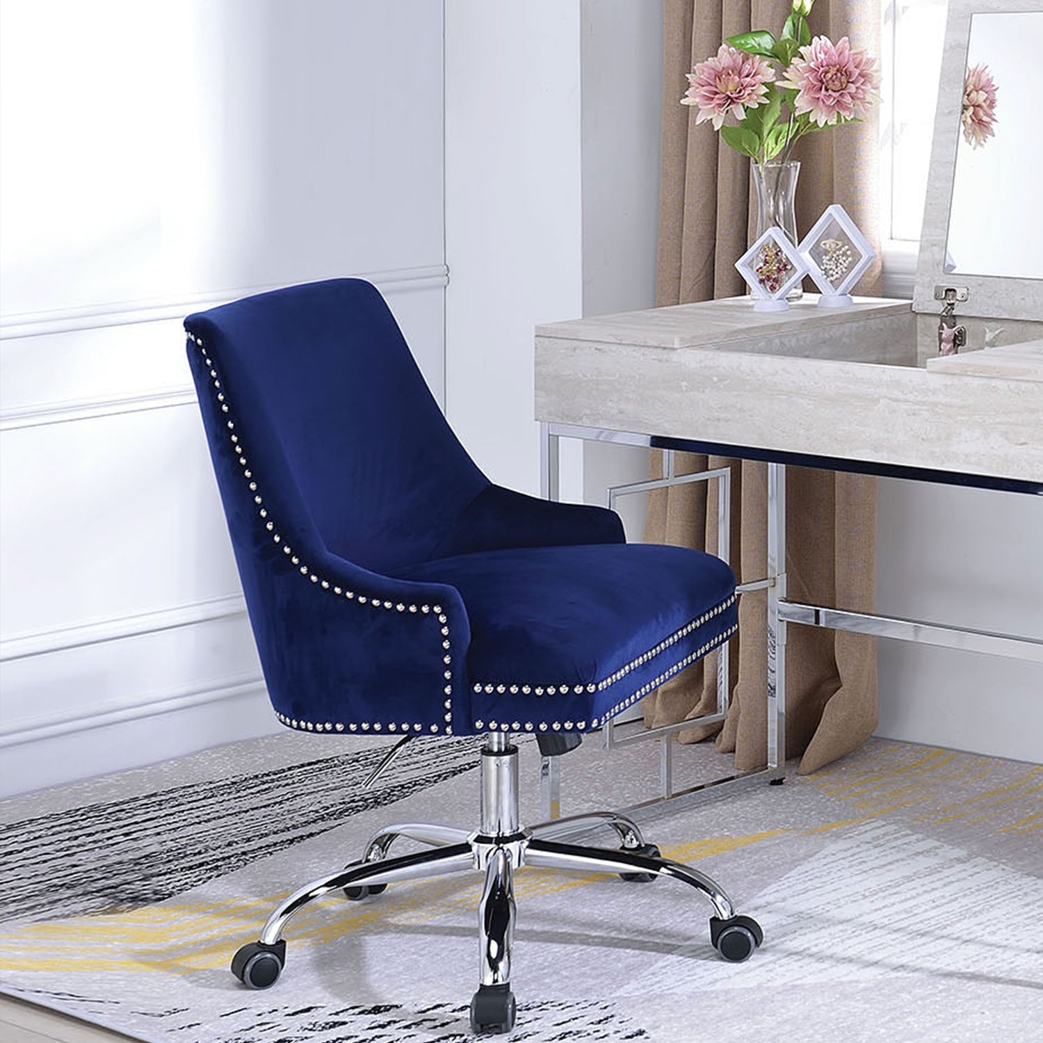  Blue Plywood Office Chair By Homeroots 