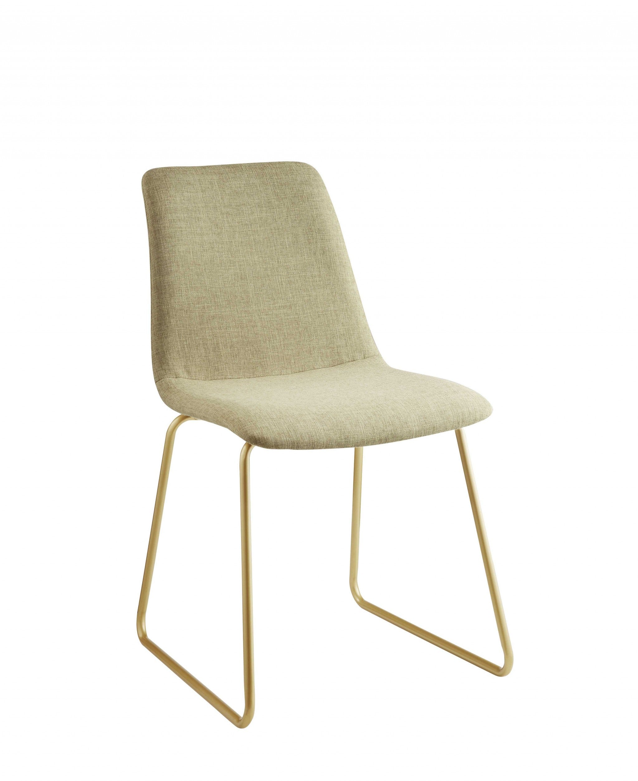  Light Green Fabric And Gold Accent Chair By Homeroots 