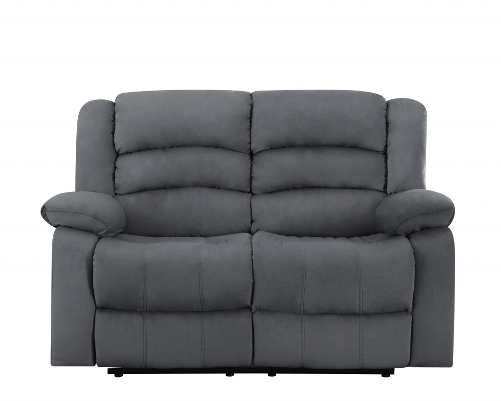  40" Contemporary Grey Fabric Loveseat By Homeroots 