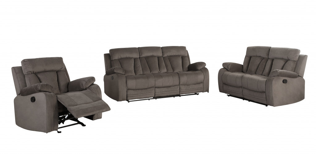  120" Modern Brow Fabric Sofa Set By Homeroots 