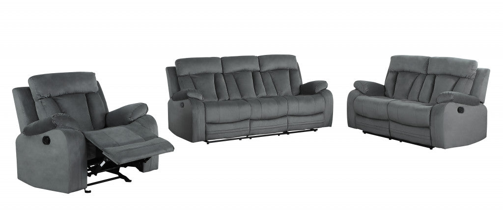  120" Modern Grey Fabric Sofa Set By Homeroots 