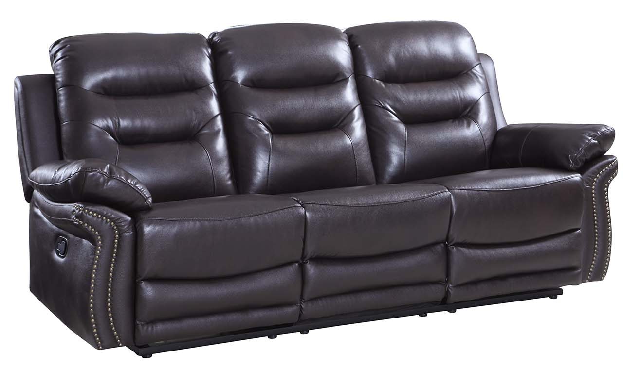  44" Comfortable Brown Leather Sofa By Homeroots 