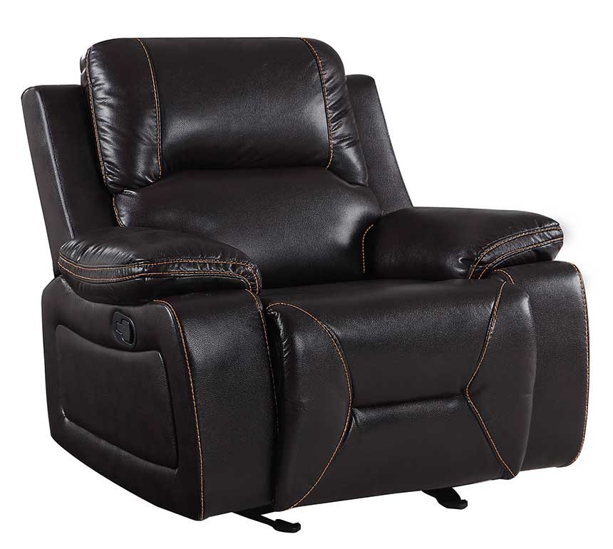  40" Brown Classy Leather Reclining Chair By Homeroots 