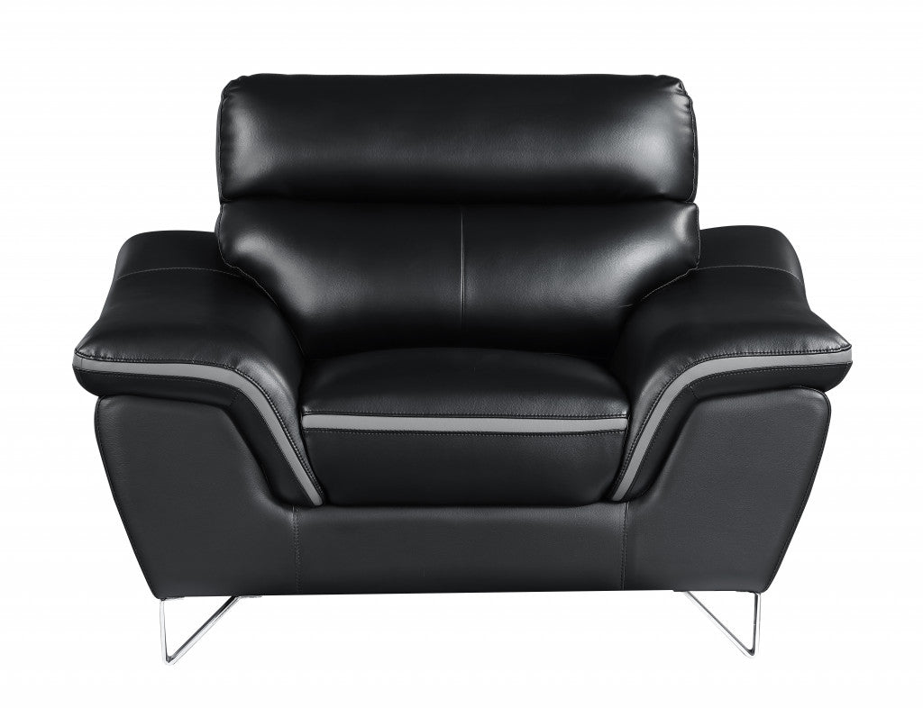  36" Contemporary Black Leather Chair By Homeroots 