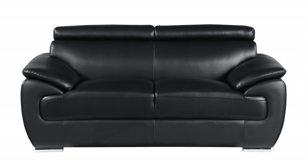  Captivating Black Leather Loveseat By Homeroots 