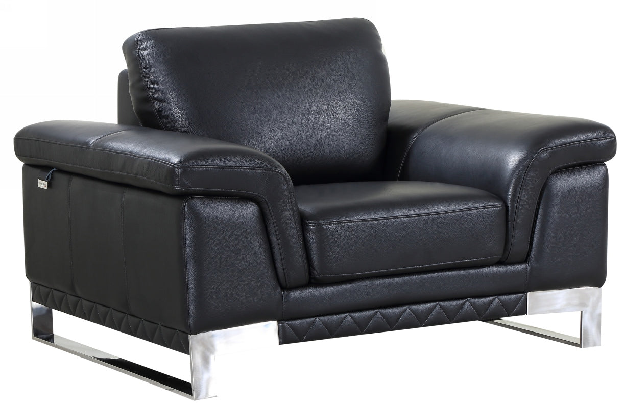  32" Black Lovely Leather Chair By Homeroots 