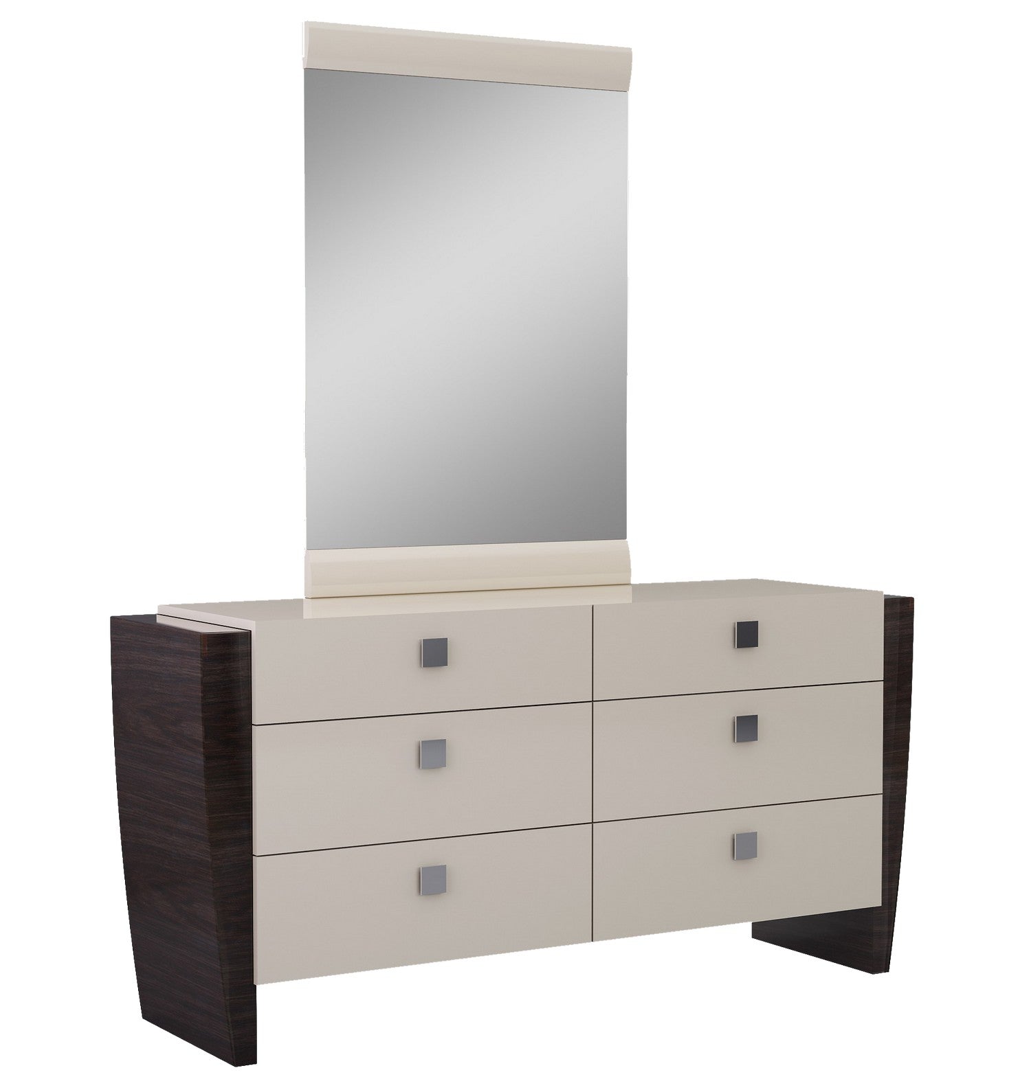  34" Refined Beige High Gloss Dresser By Homeroots 