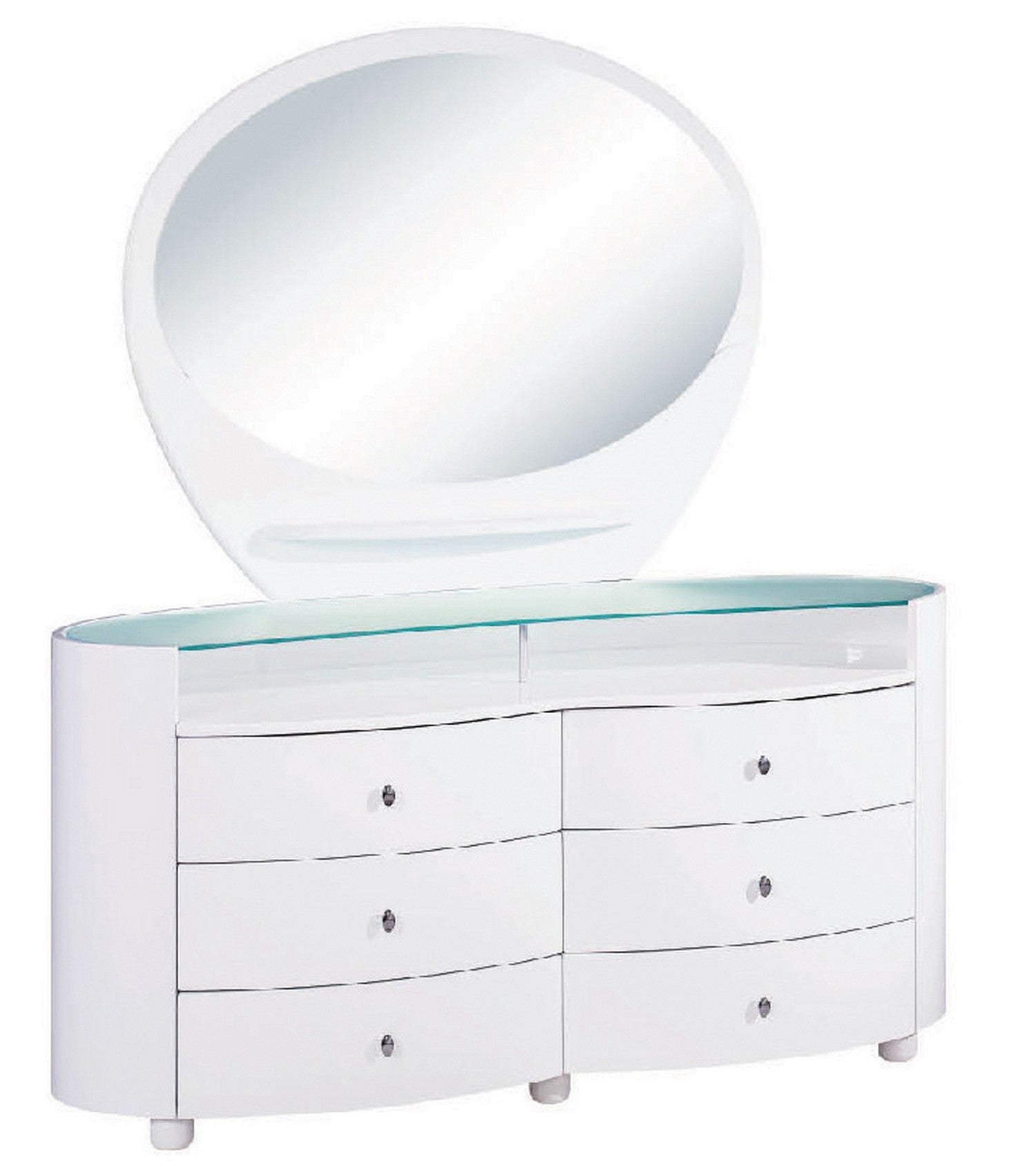  31" Sophisticated White High Gloss Dresser By Homeroots 