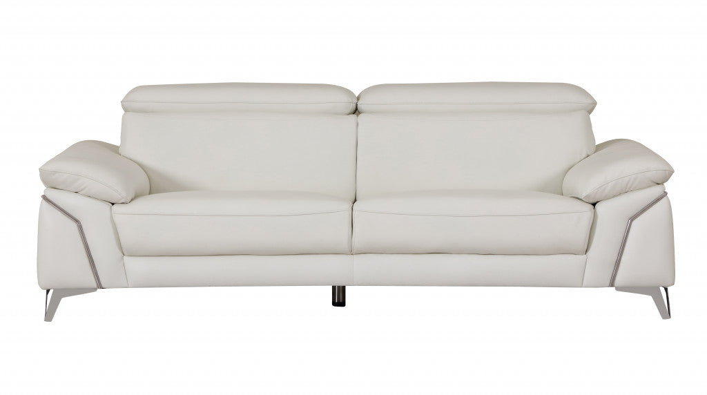  31" Fashionable White Leather Sofa By Homeroots 