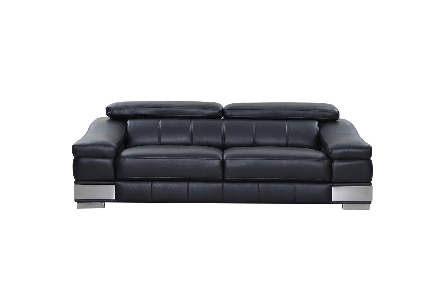  31to 39" Modern Black Leather Sofa By Homeroots 