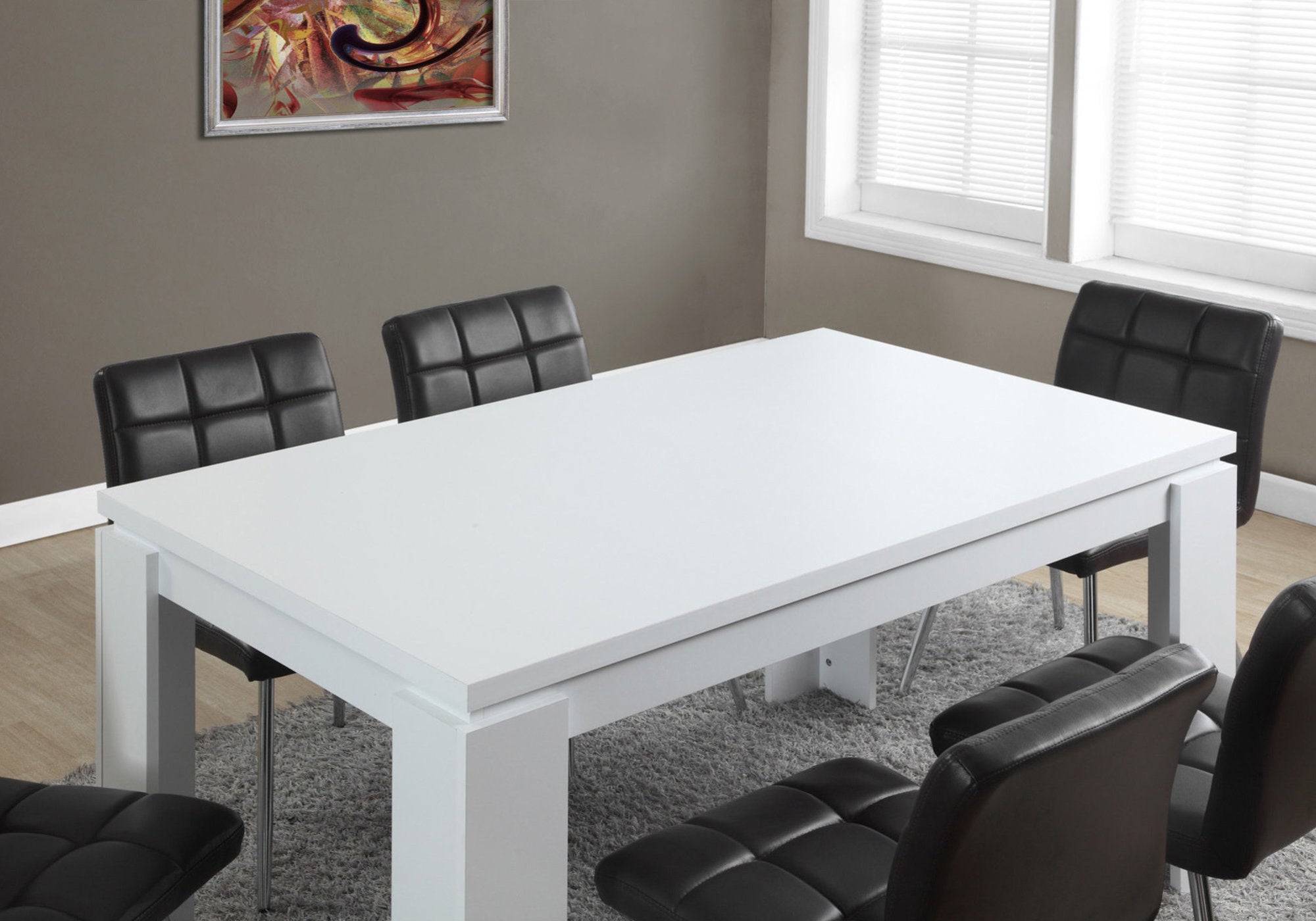  White Particle Board Hollow Core And Mdf Dining Table By Homeroots 