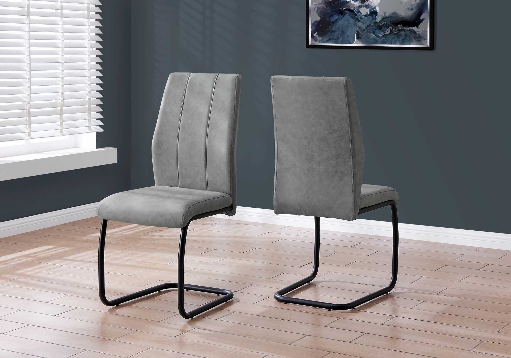  Set Of Two 77.5" Fabric Black Metal And Polyester Dining Chairs By Homeroots 