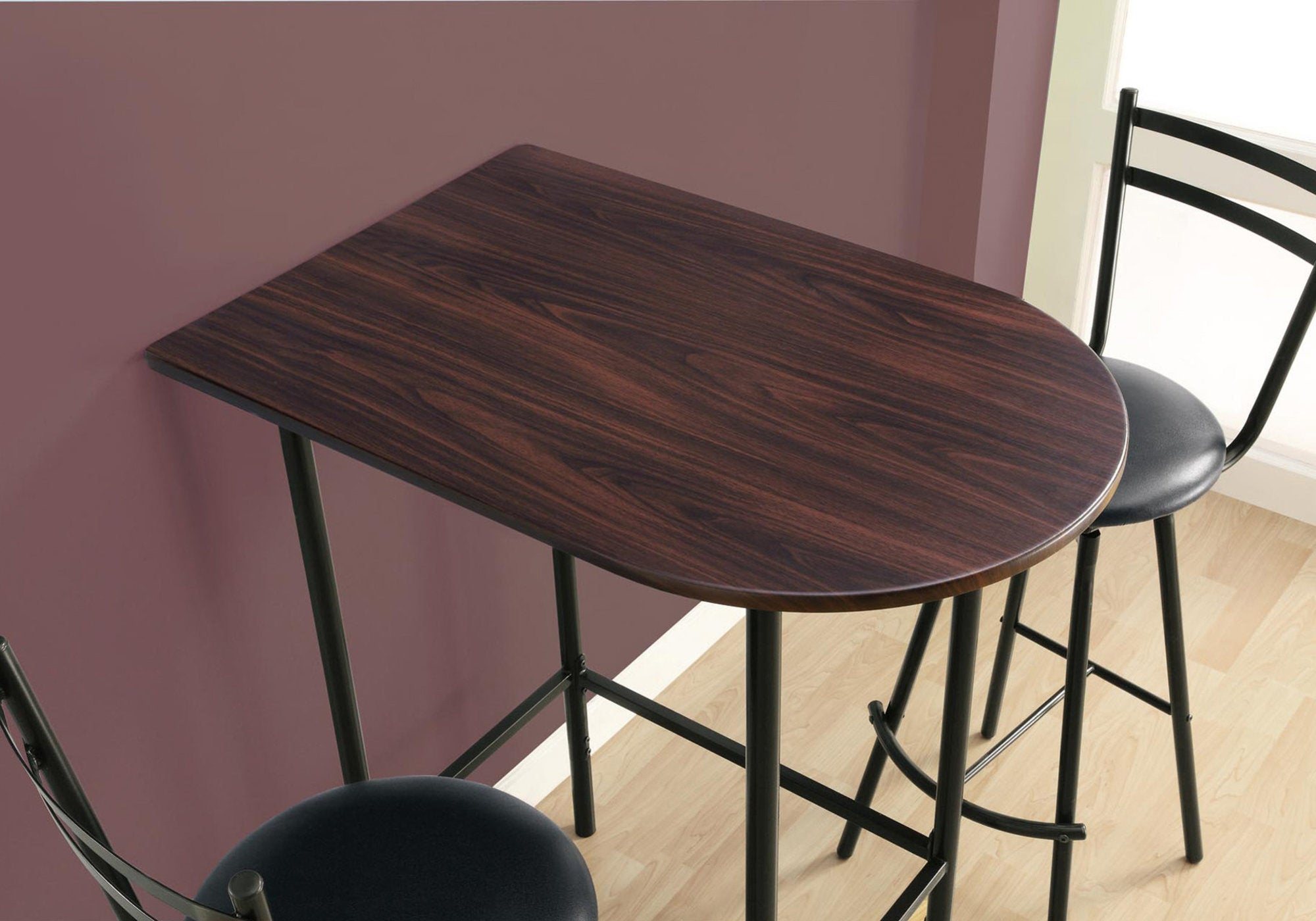  24" Brown And Black Free Form Manufactured Wood Bar Table By Homeroots 