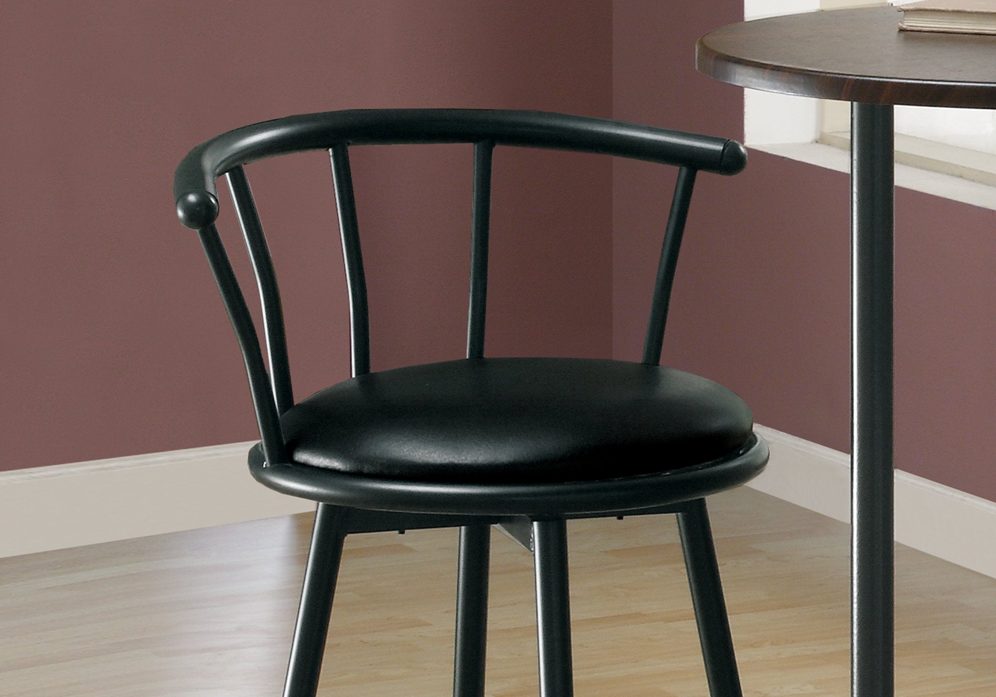  Black Metal Foam Leather Look Barstool By Homeroots 