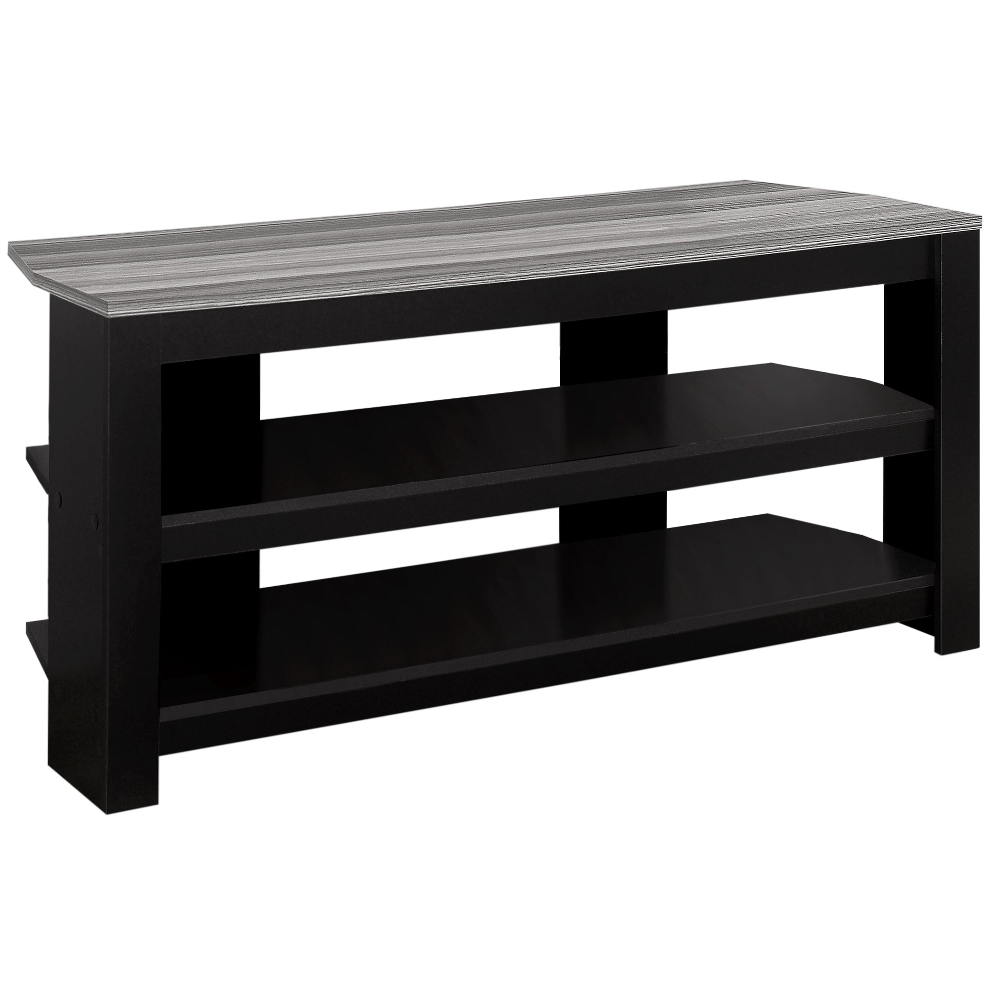  Black Grey Particle Board Laminate TV Stand By Homeroots 