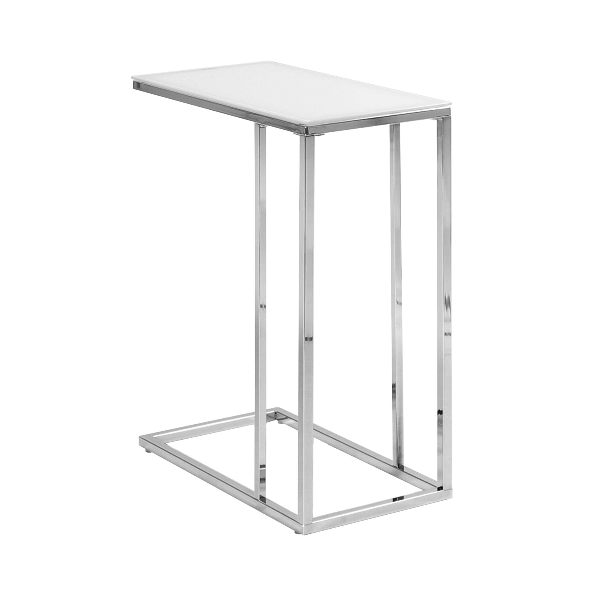  Chrome Metal Tempered Glass Accent Table By Homeroots 