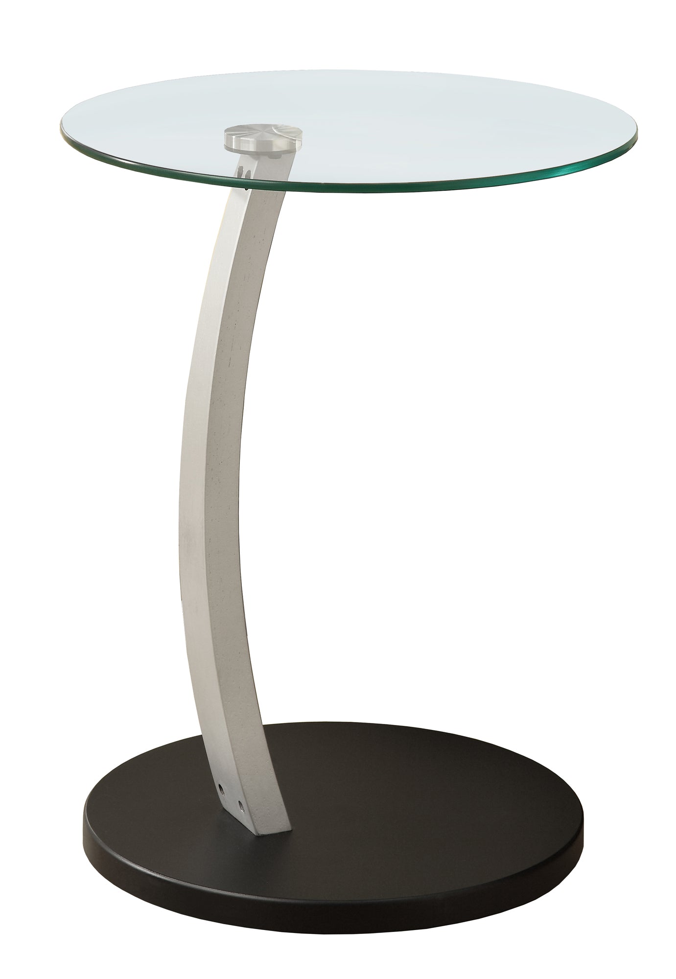  BlackSilver Particle Board Tempered Glass Accent Table By Homeroots - 332975 