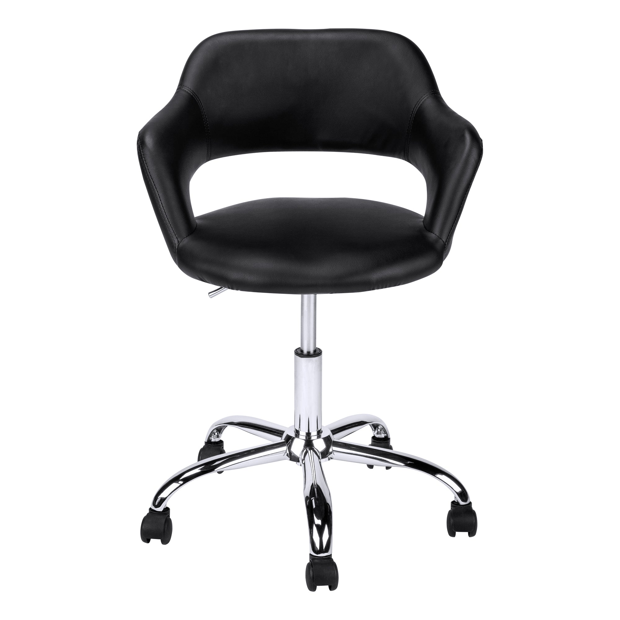  Black Chrome Metal Hydraulic Lift Base Office Chair By Homeroots 