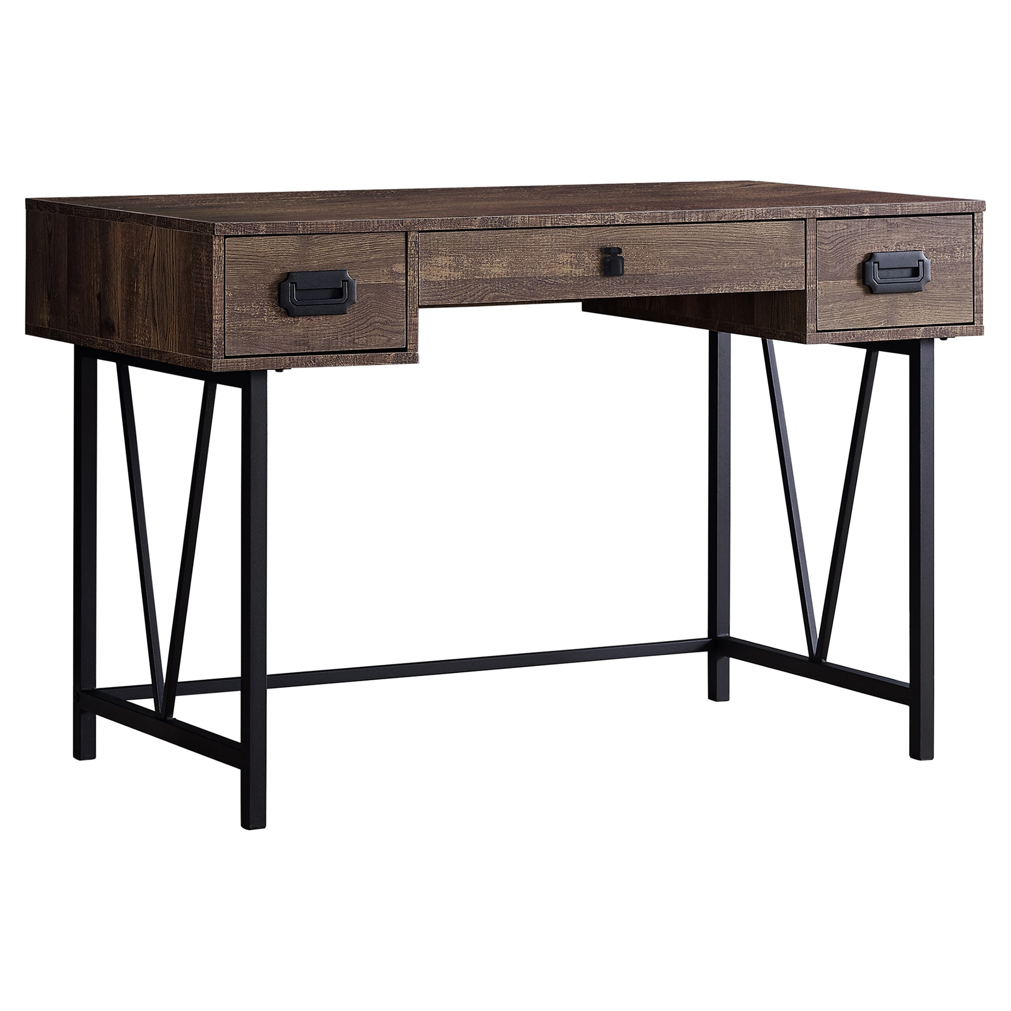  Brown Black Particle Board Hollow Core Metal Computer Desk By Homeroots - 333513 