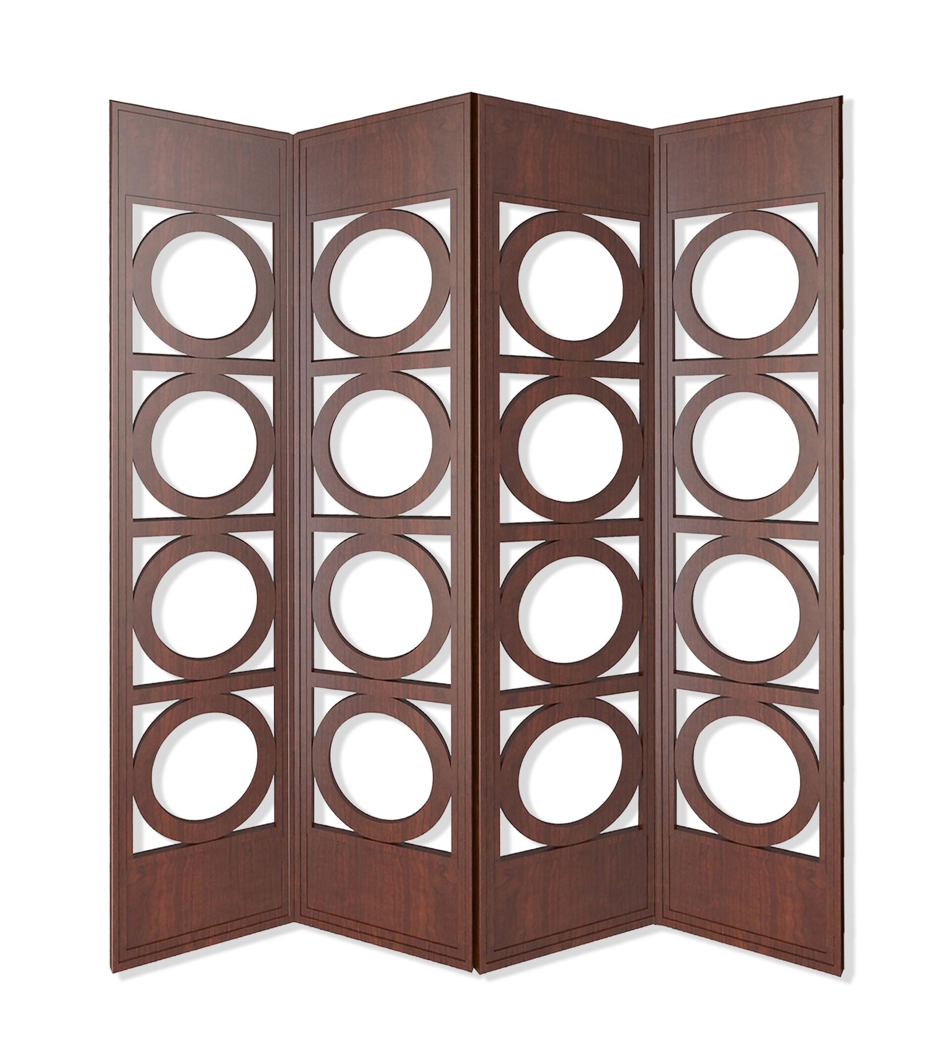  Brown 4 Panles Wood Screen By Homeroots 