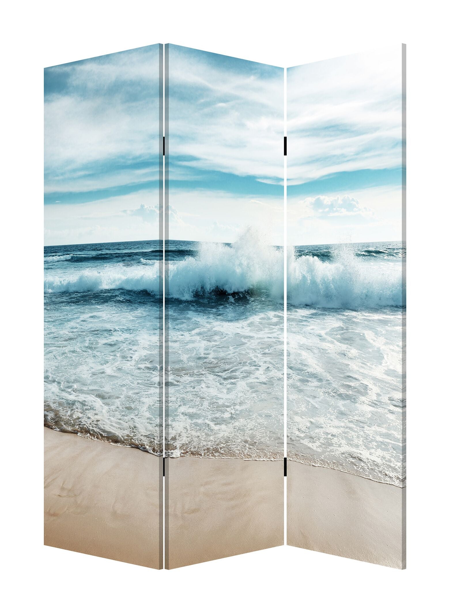  Multicolor Canvas Surf'S Up - 3 Panles Screen By Homeroots 