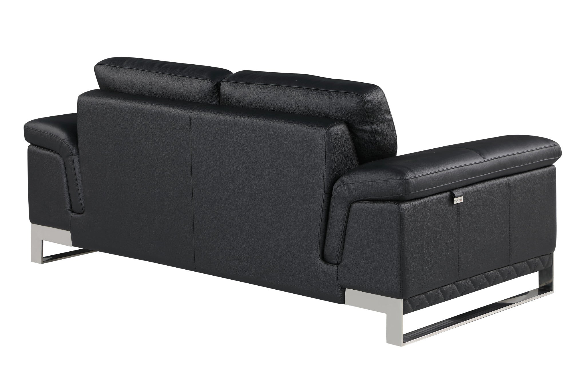  73'" X 39'" X 32'" Modern Black Leather Sofa And Loveseat By Homeroots 