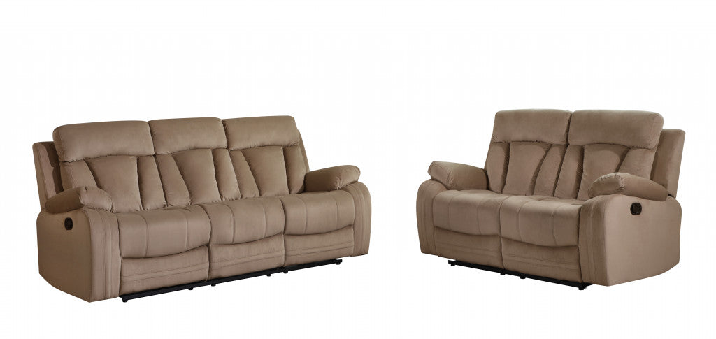  Modern Beige Leather Sofa And Loveseat By Homeroots - 343893 