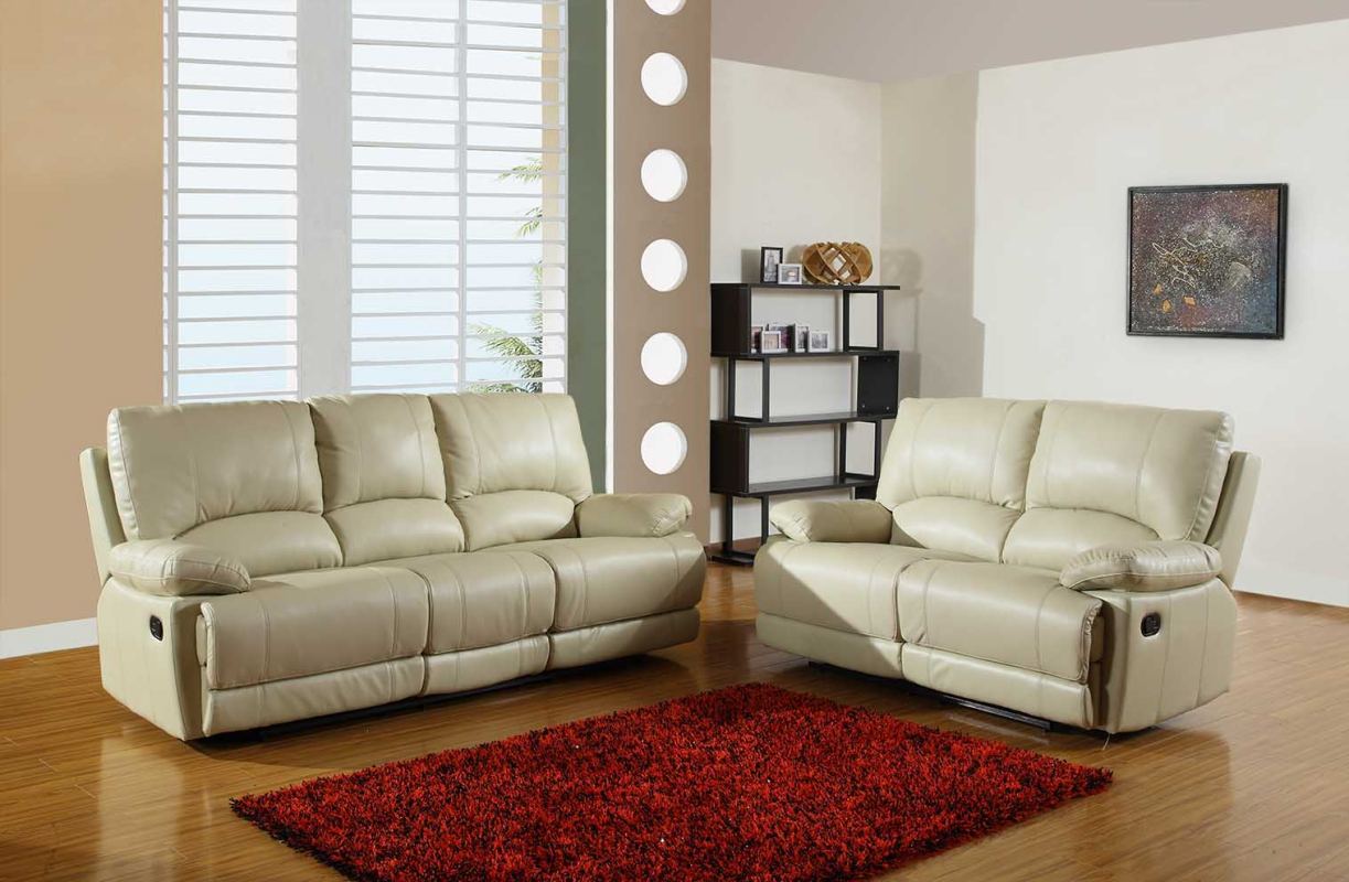  Modern Beige Leather Sofa And Loveseat By Homeroots - 343900 