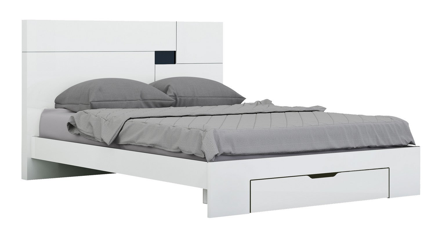  4Pc Queen Modern White High Gloss Bedroom Set By Homeroots - 343991 