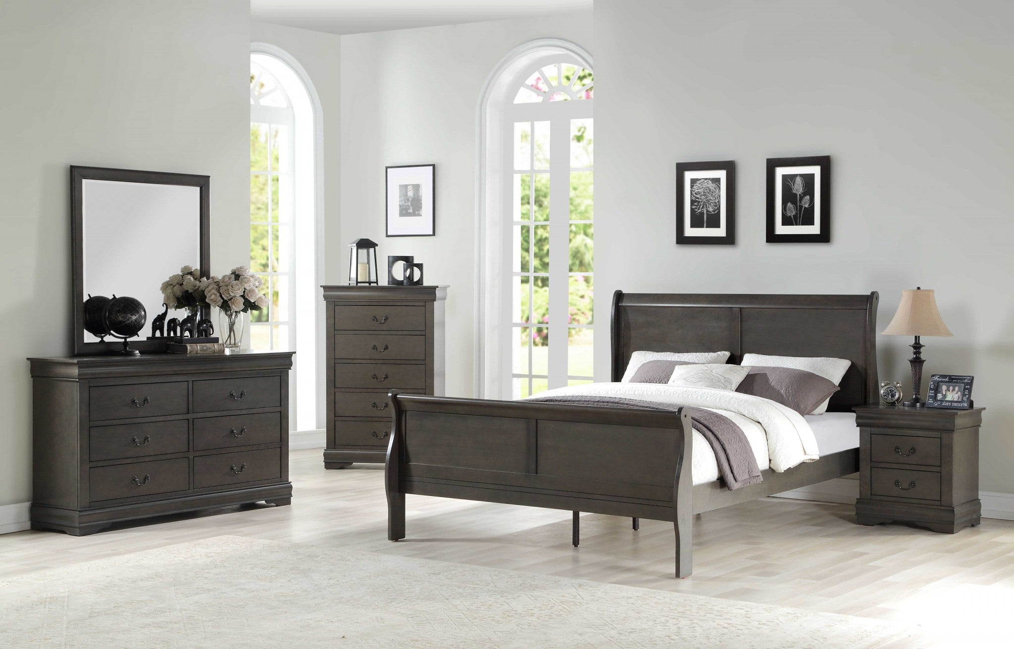  Dark Gray Wood Queen Bed By Homeroots 