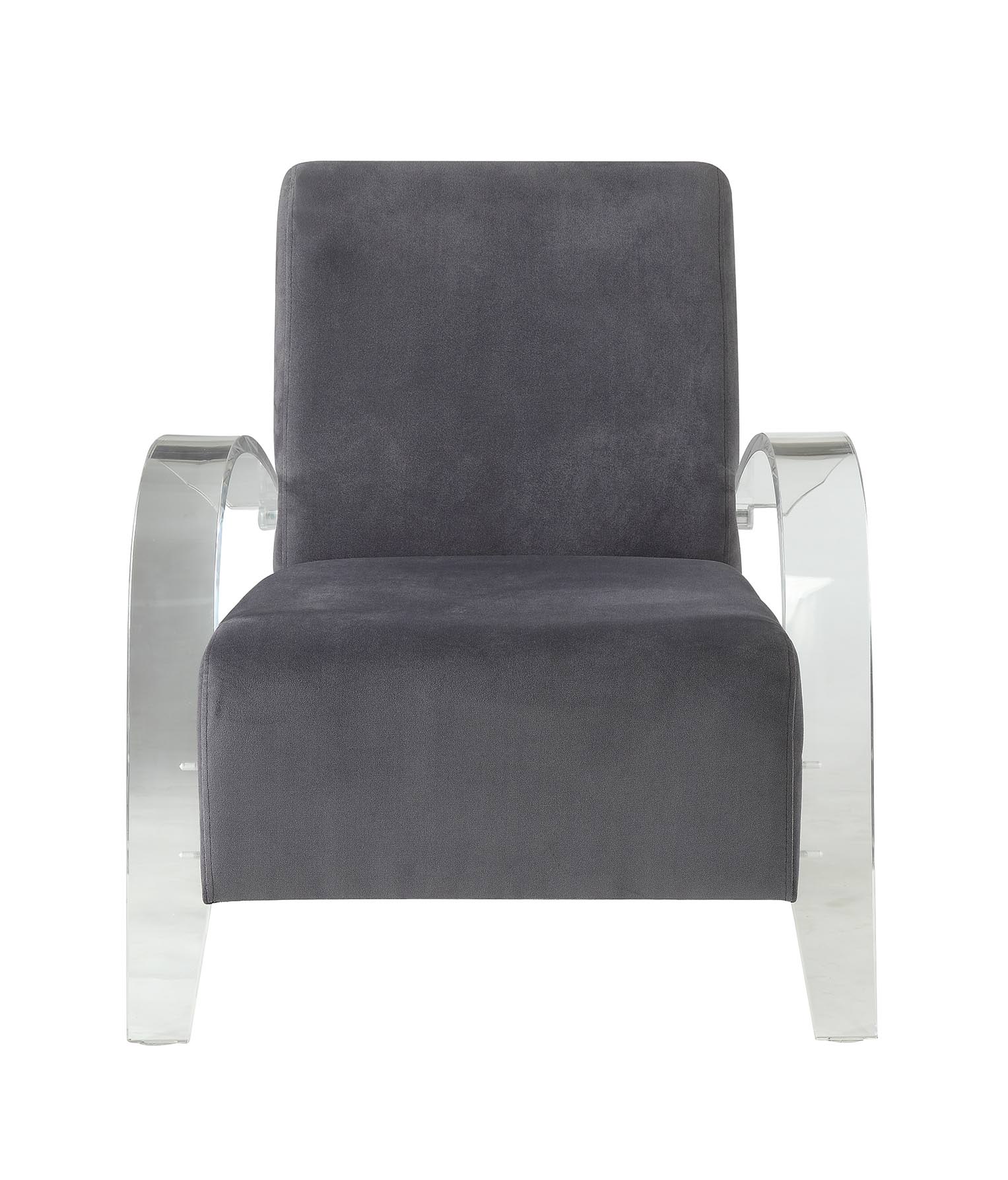  Charcoal Clear Acrylic Upholstery Acrylic Accent Chair By Homeroots 