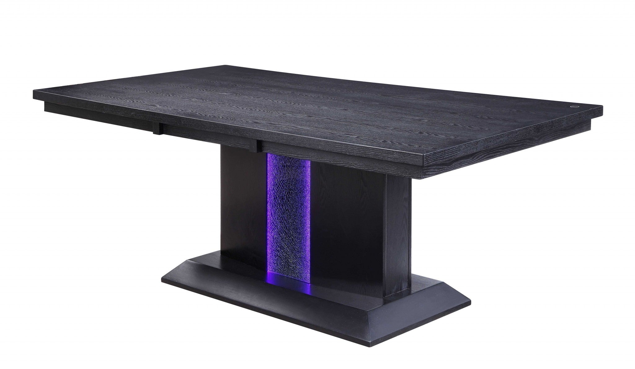  Black Wood Led Glass Dining Table By Homeroots 