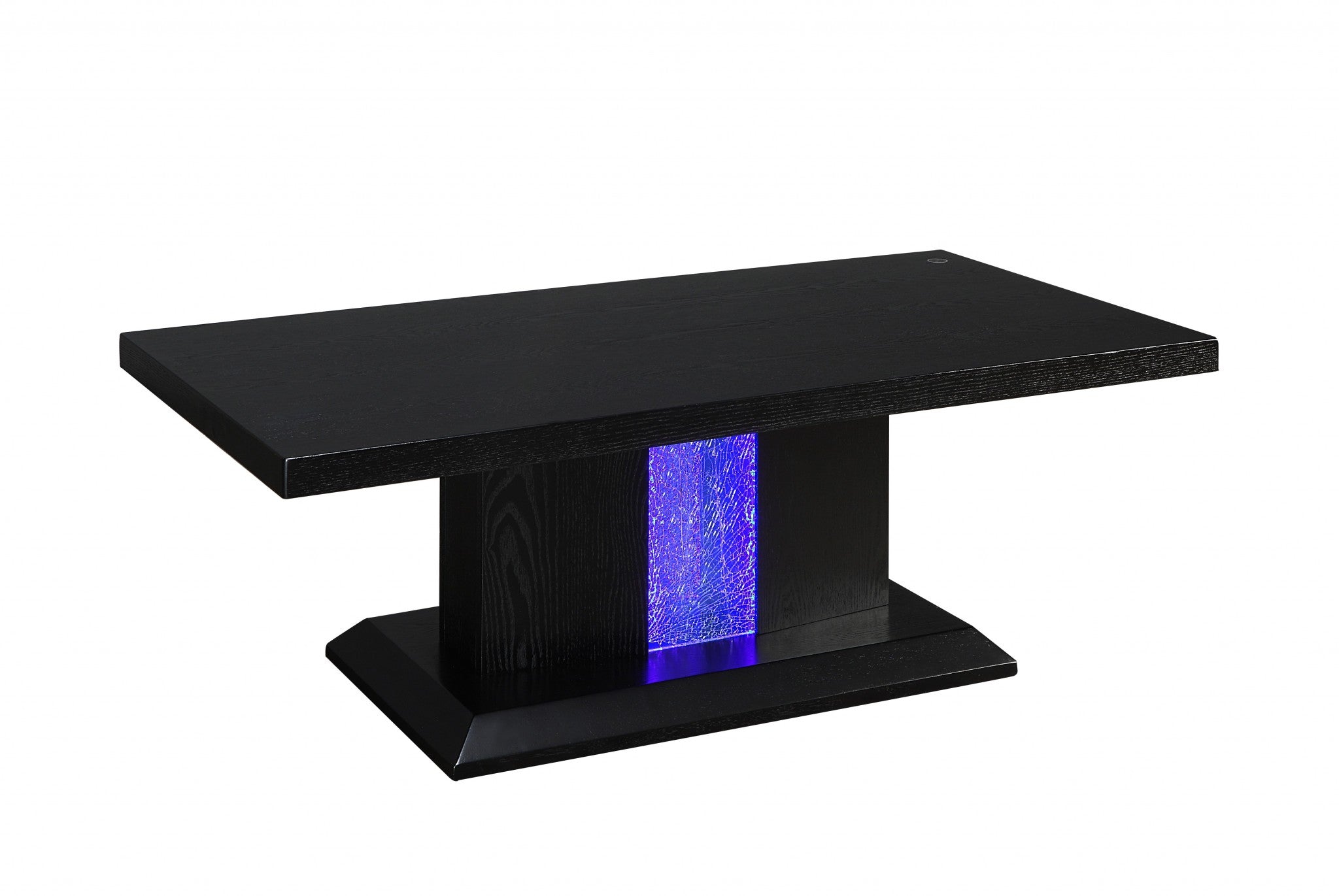  Black LED Wood Glass Coffee Table By Homeroots 