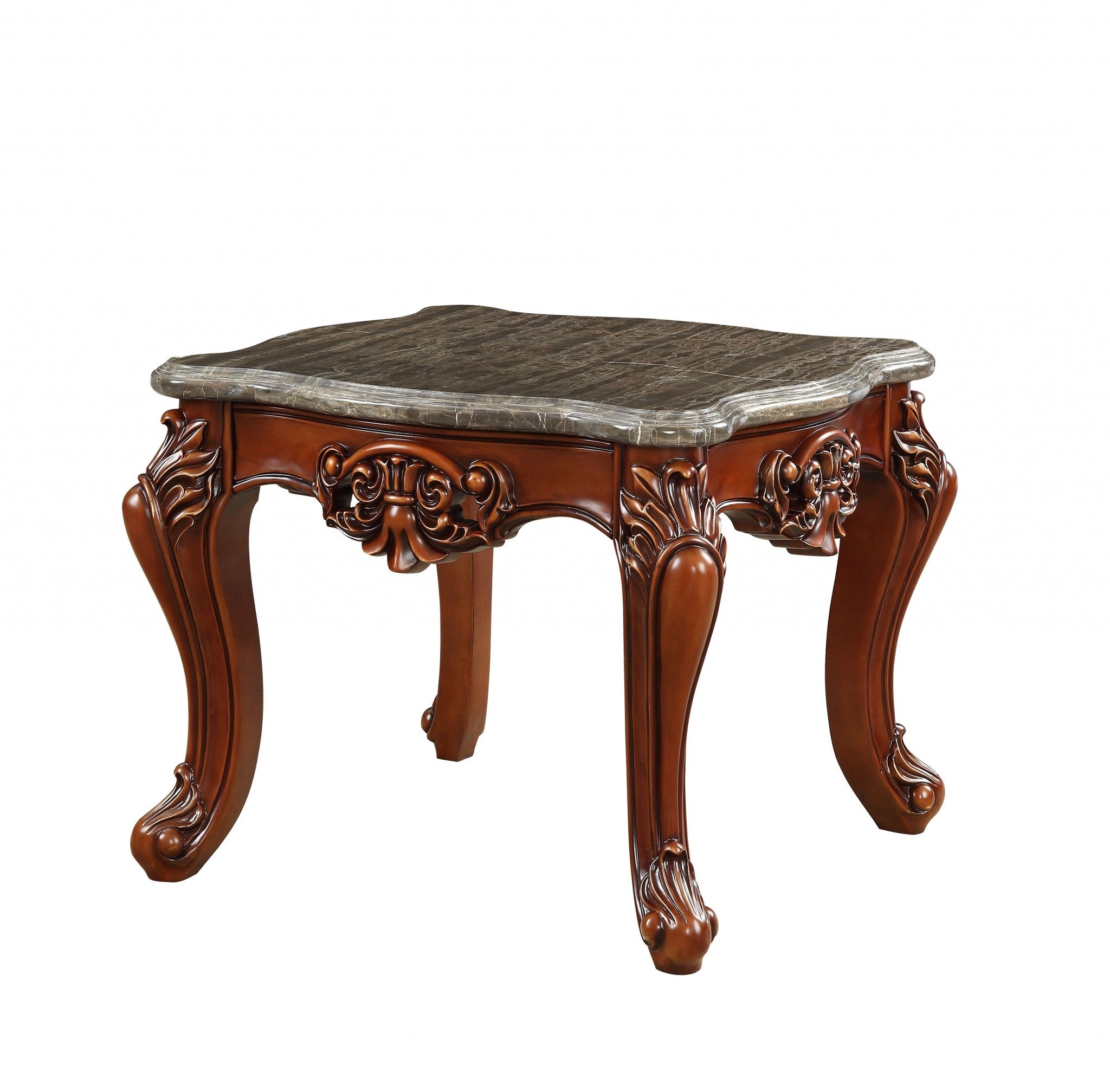  Marble Walnut Wood End Table By Homeroots - 347441 