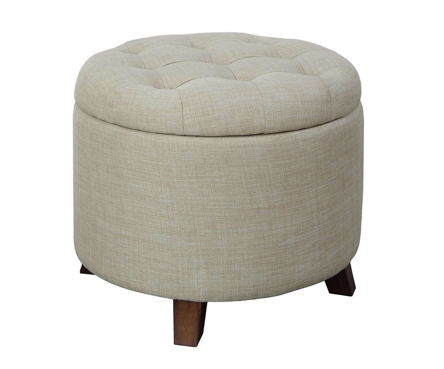  Tan Linen Upholstered Storage Ottoman By Homeroots 