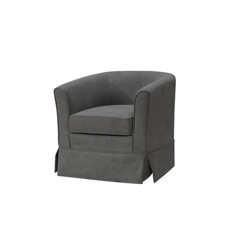  Tucker Gray Woven Fabric Swivel Barrel Chair By Lilola Home 