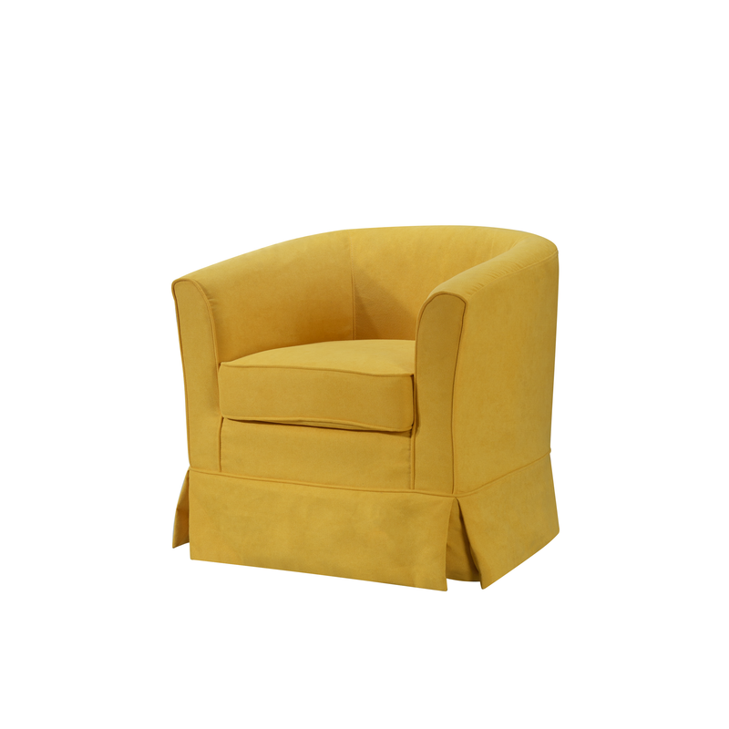  Tucker Yellow Woven Fabric Swivel Barrel Chair By Lilola Home 