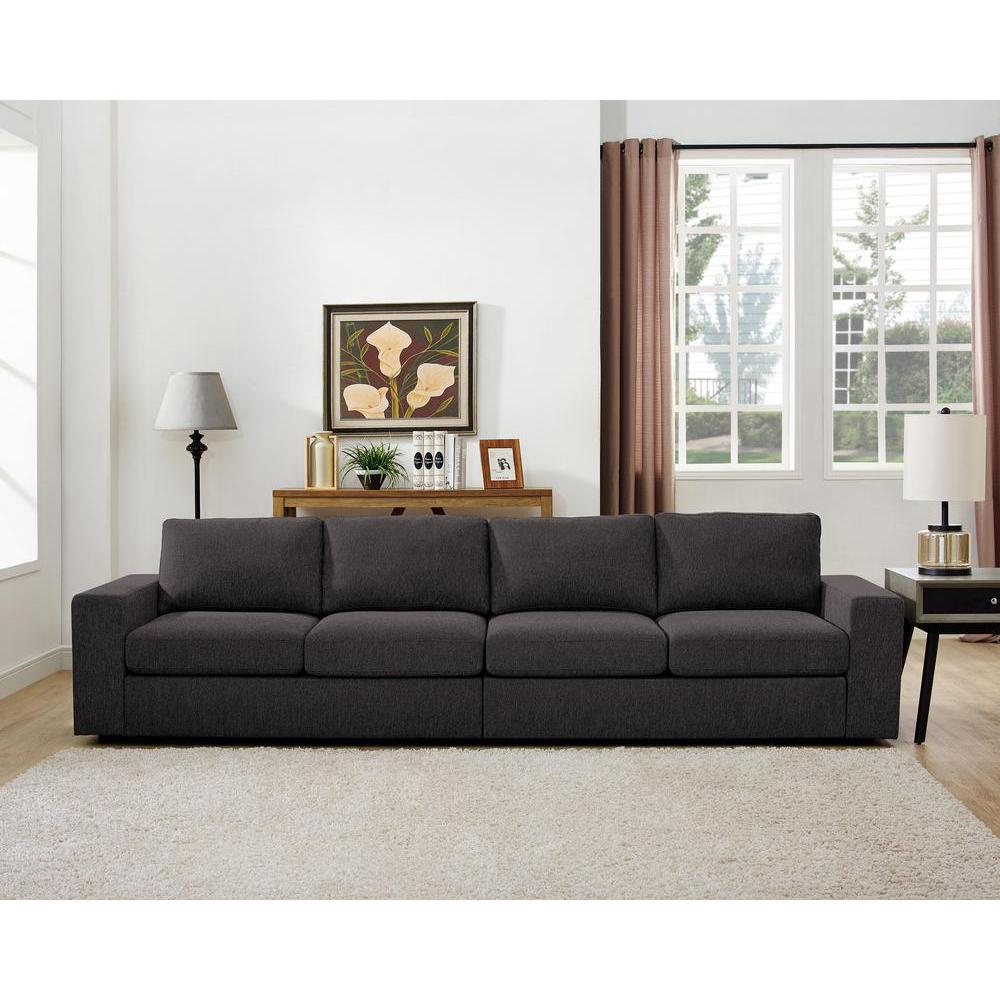  Jules 4 Seater Sofa in Dark Gray Linen By Lilola Home 