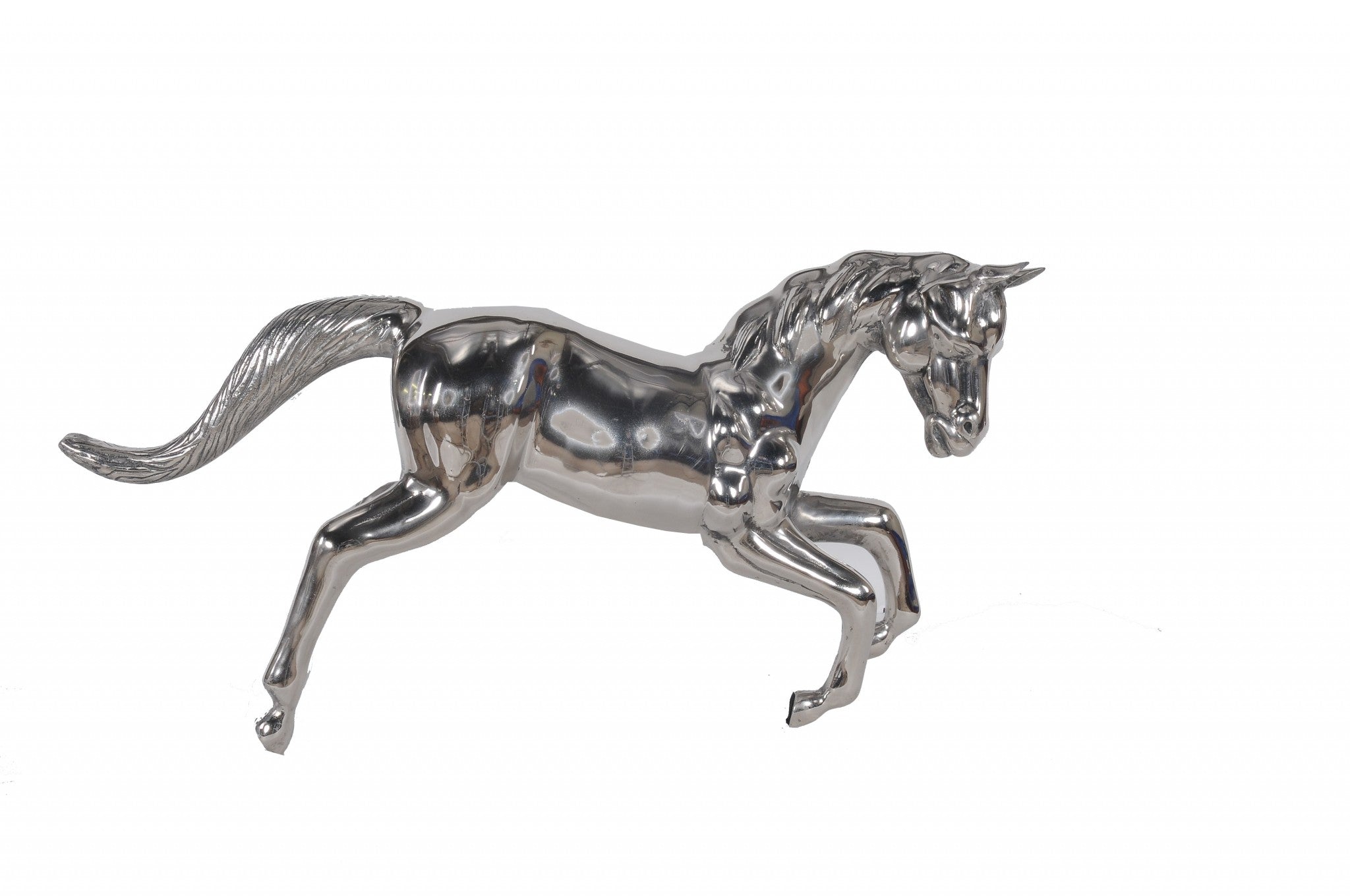  Large Silver Horse Statue By Homeroots 