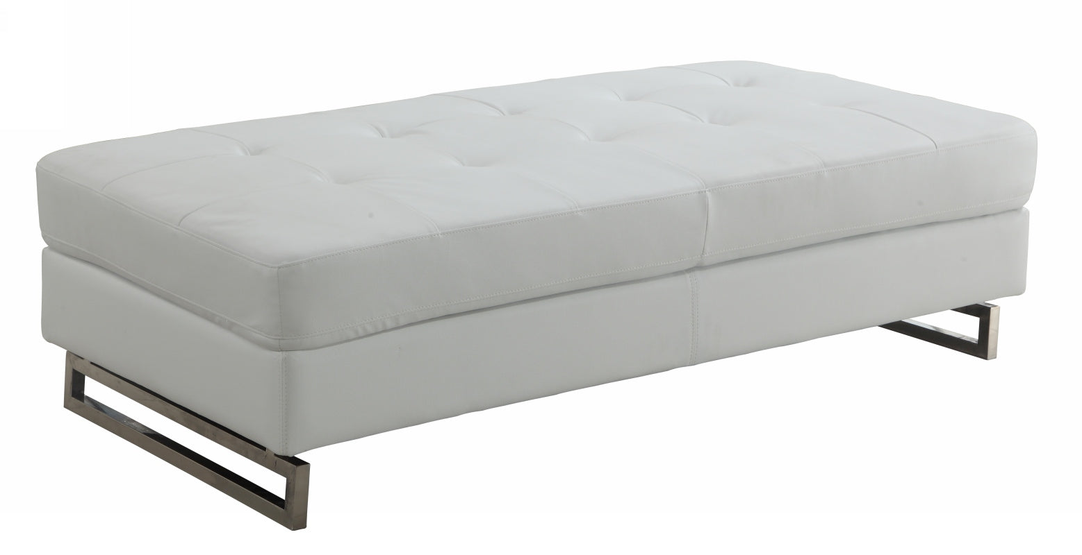  White Ottoman By Homeroots 