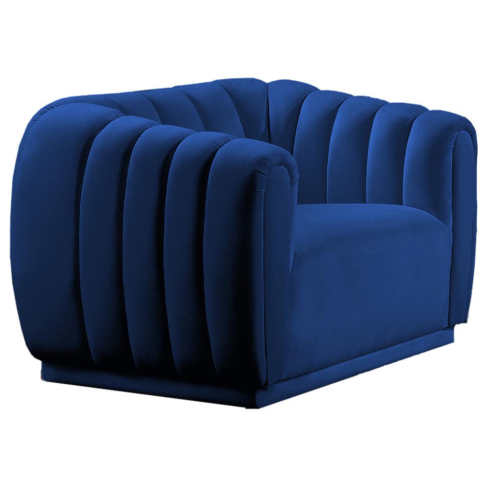 Villanova Navy Velvet Arm Chair By Best Master Furniture | Armchairs |  Modishstore 