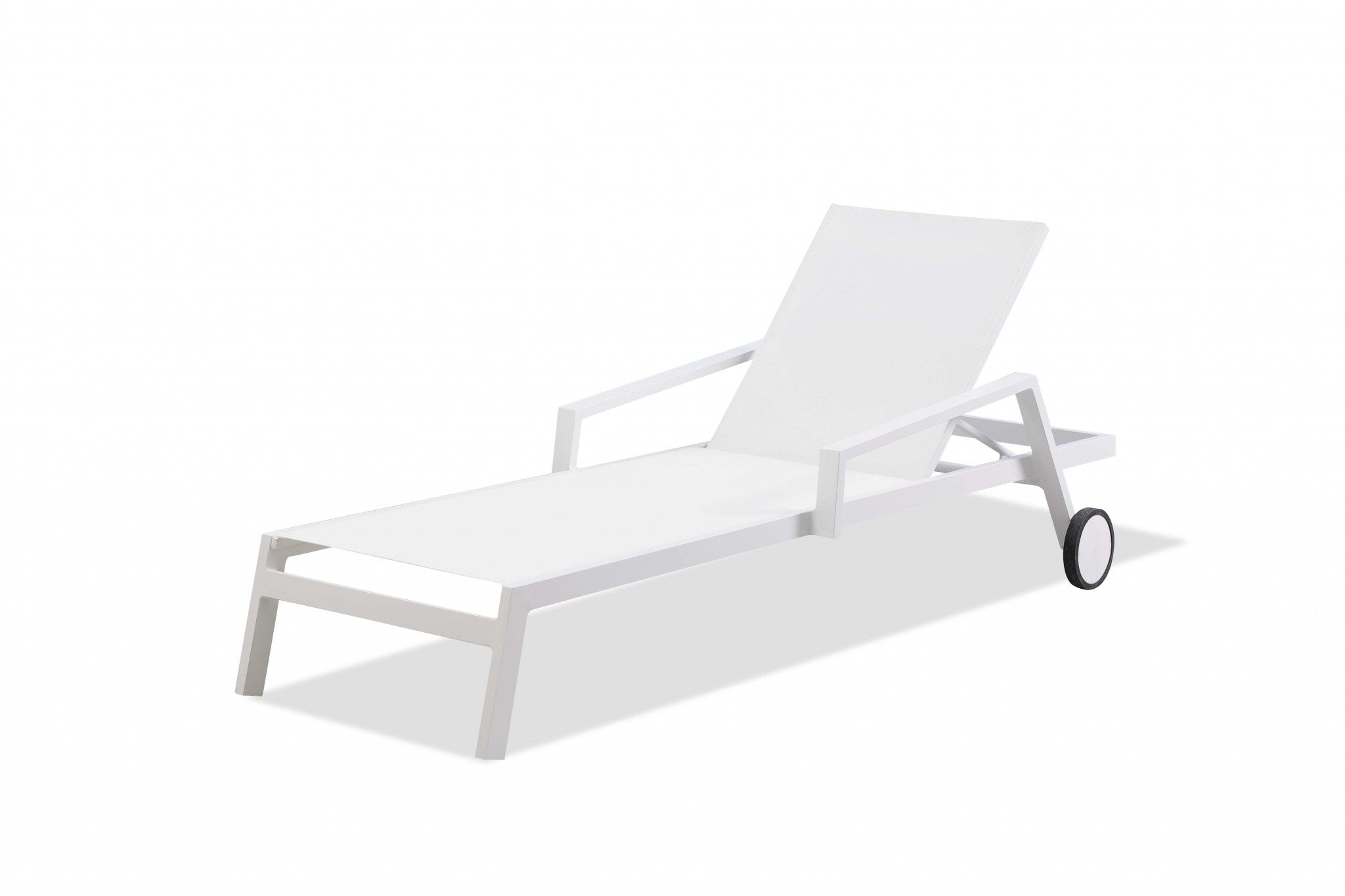  Set of 2 White Modern Aluminum Chaise Lounges By Homeroots 