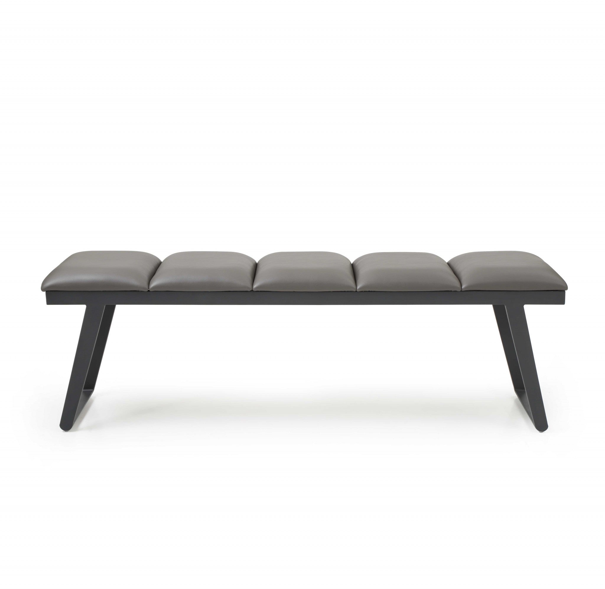  Dark Grey Faux Leather Bench By Homeroots 