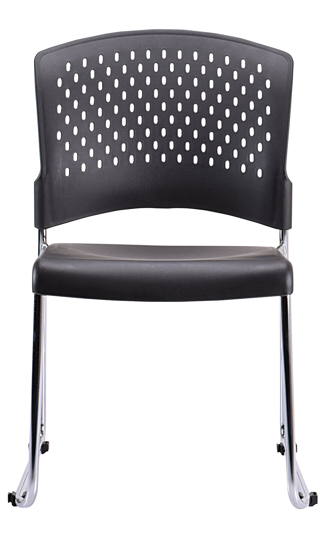  Set of 4 Black Professional Plastic Guest Chairs By Homeroots 