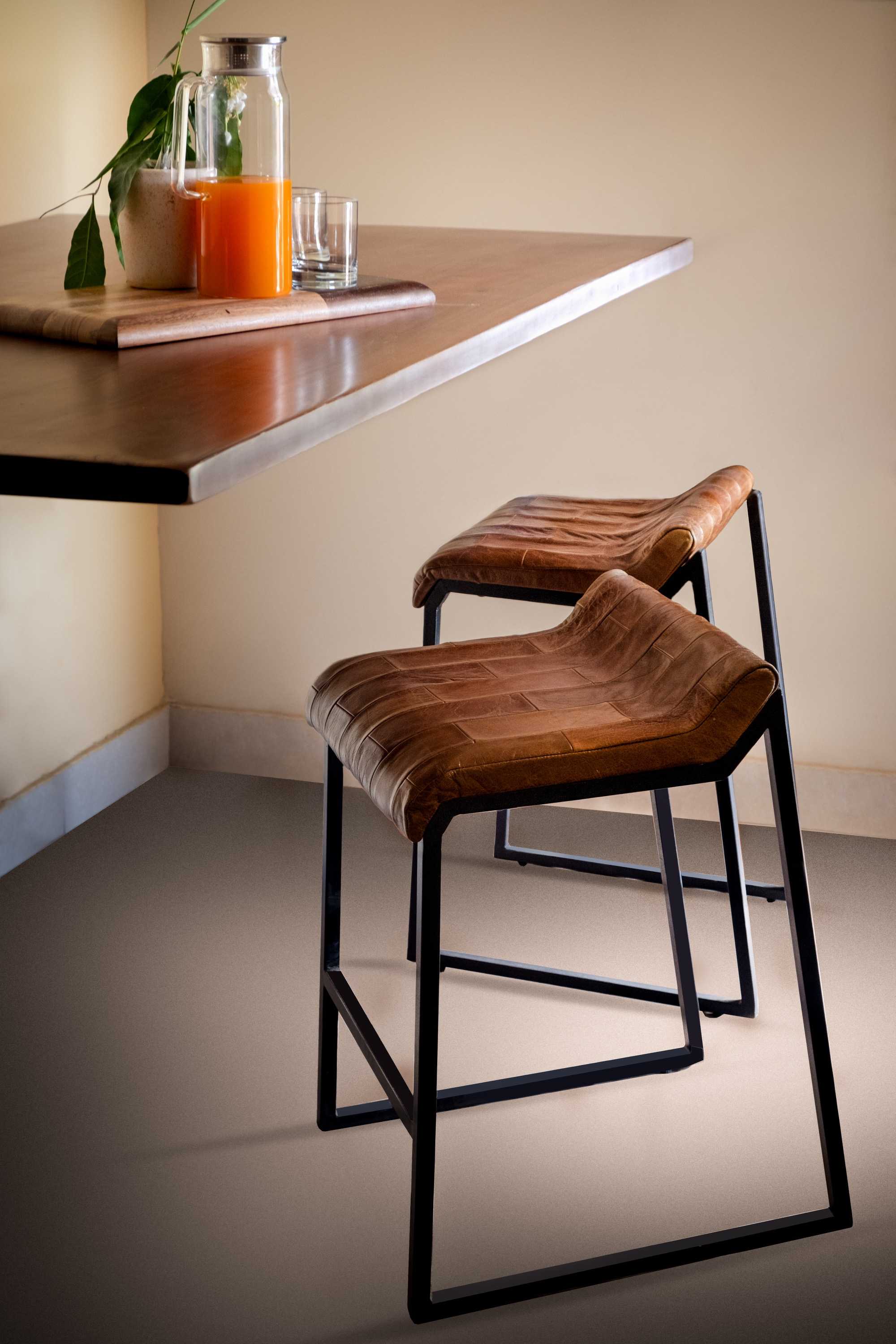  Modern Swatches Brown Leather Counter Stool By Homeroots 