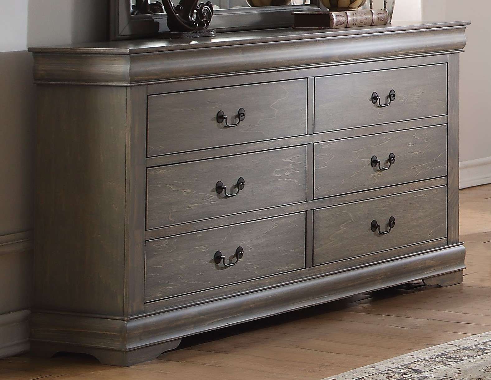  Antique Gray Wood Dresser By Homeroots 