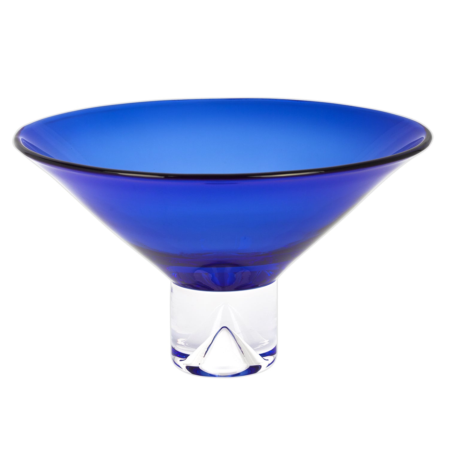  11 Mouth Blown Crystal Cobalt Blue Centerpiece Bowl By Homeroots 