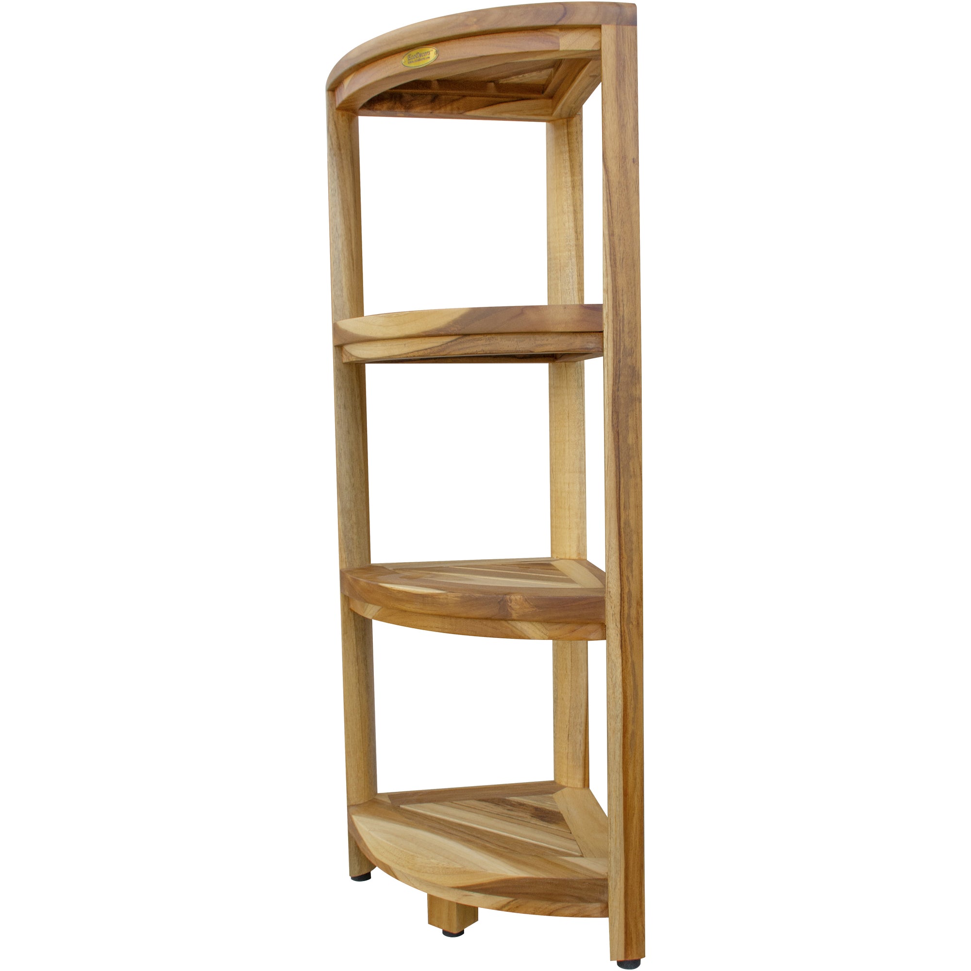  Teak Four Tier Corner Shelf in Natural Finish By Homeroots 